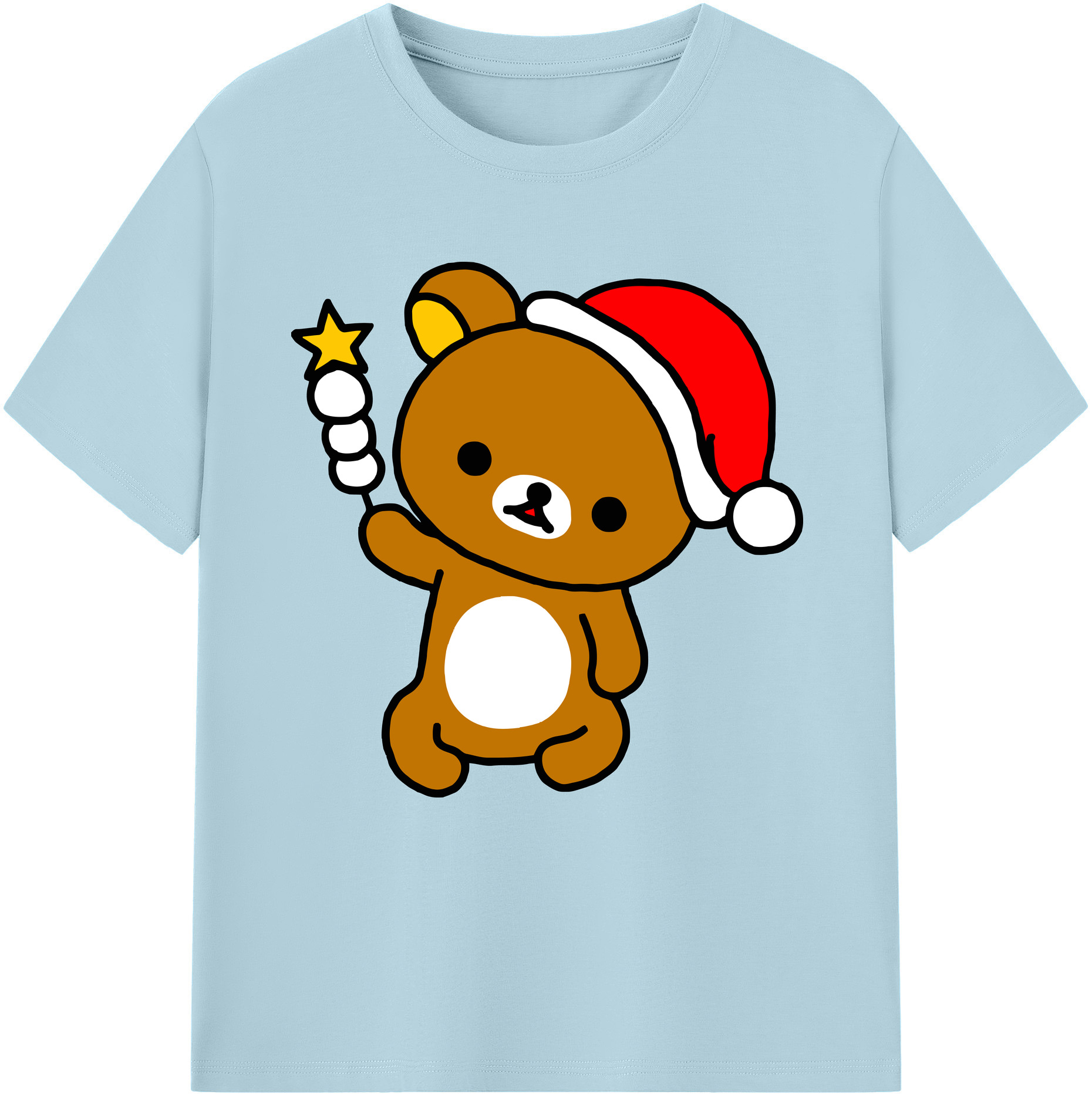 （画像用） リラックマ リラックマ キイロイトリ Rilakkuma Korilakkuma Kiiroitori 綿100％半袖Tシャツ（フロントプリント）